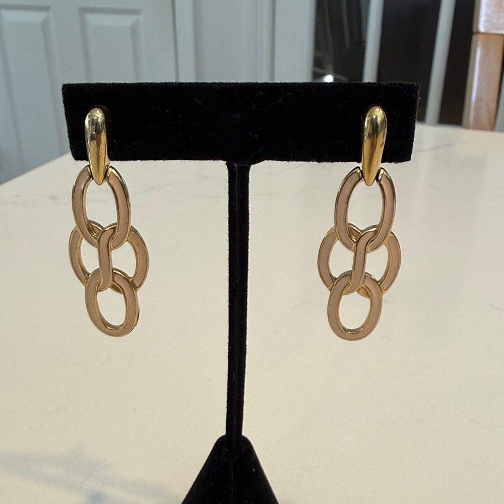 Trifari Gold Double Hoop Earrings